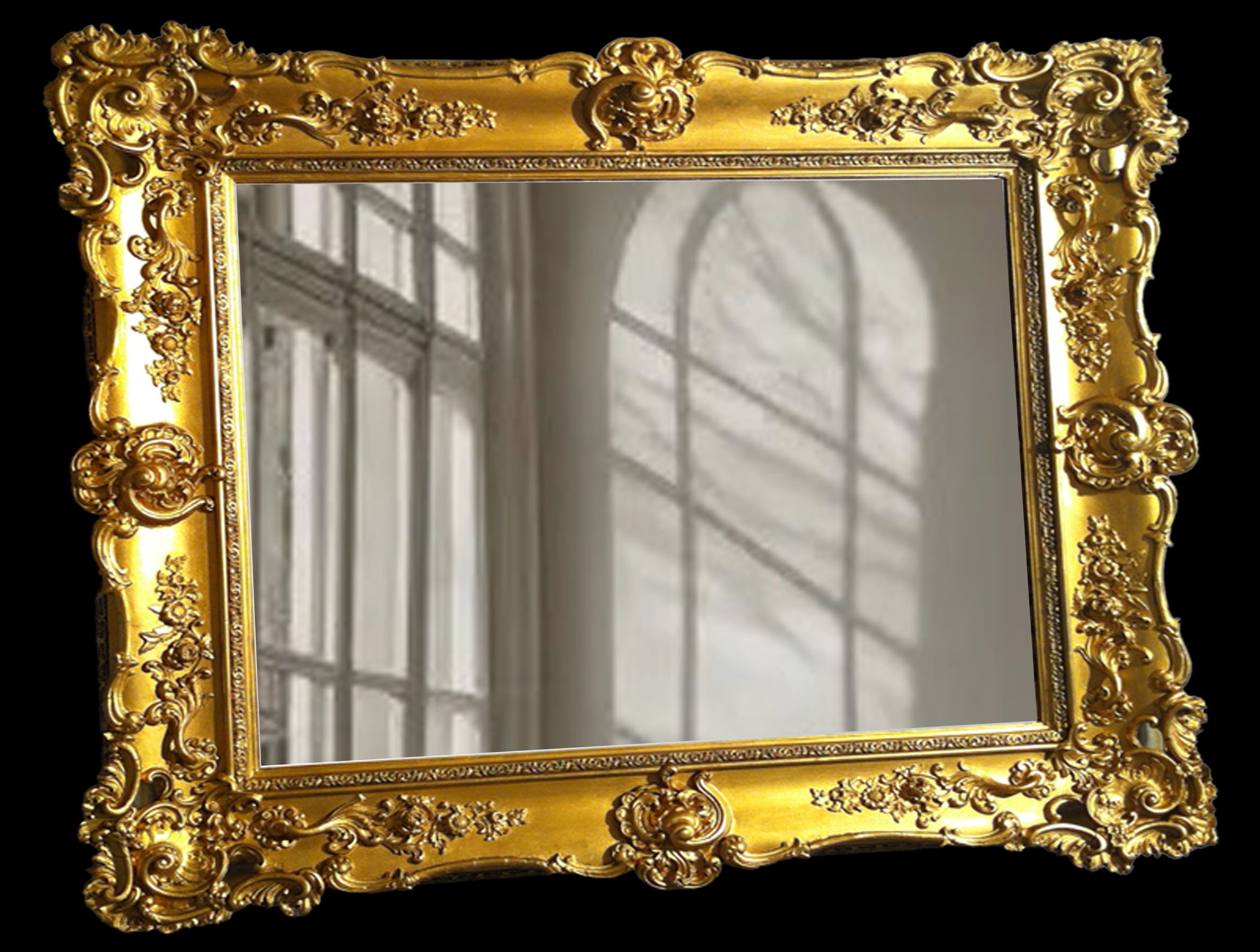 Regilded ornate mirror frame, private home